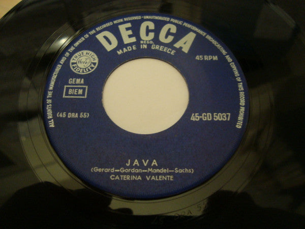 Caterina Valente : Popocatepetl -Twist / Java (7", Single)