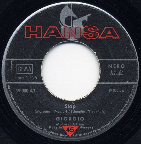 Giorgio Moroder : Stop / Believe In Me (7", Single)