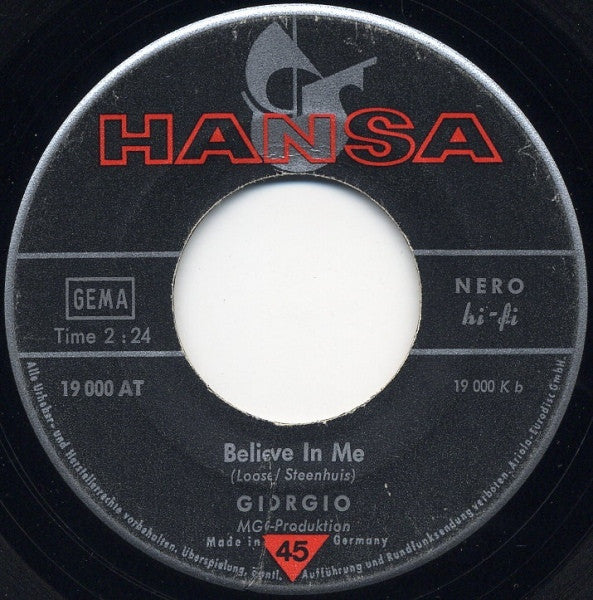Giorgio Moroder : Stop / Believe In Me (7", Single)