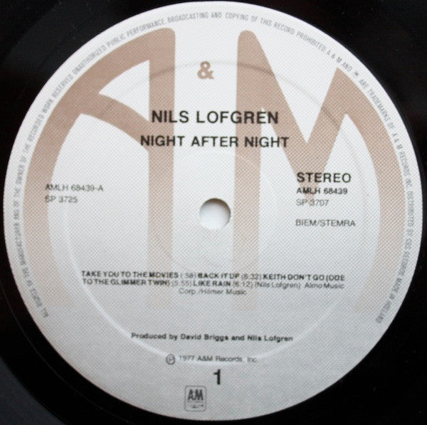 Nils Lofgren : Night After Night (2xLP, Album, Gat)