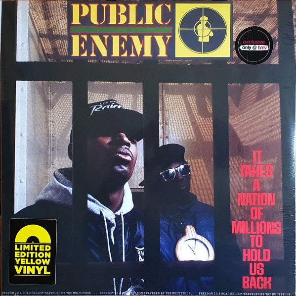 Public Enemy : It Takes A Nation Of Millions To Hold Us Back (LP, Album, Ltd, RE, Yel)