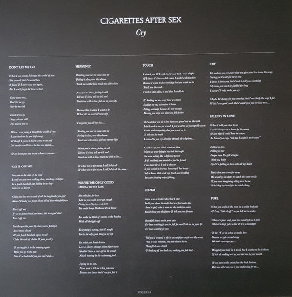 Cigarettes After Sex : Cry (LP, Album)