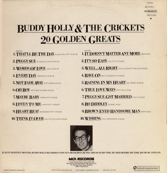 Buddy Holly & The Crickets (2) : 20 Golden Greats (LP, Comp, Mono)