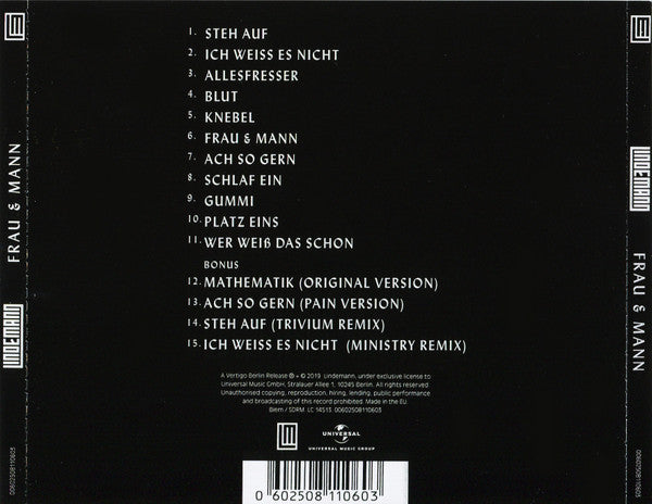 Lindemann : F & M (CD, Album, Unofficial, Jew)