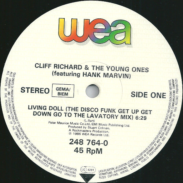 Comic Relief Presents: Cliff Richard And The Young Ones Featuring: Hank Marvin : Living Doll (12", Maxi)