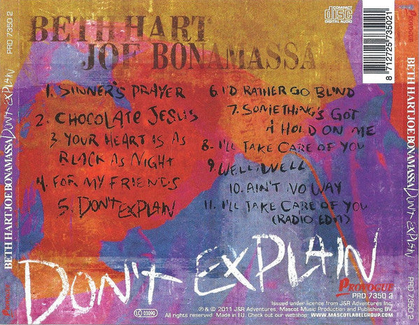 Beth Hart, Joe Bonamassa : Don't Explain (CD, Album)