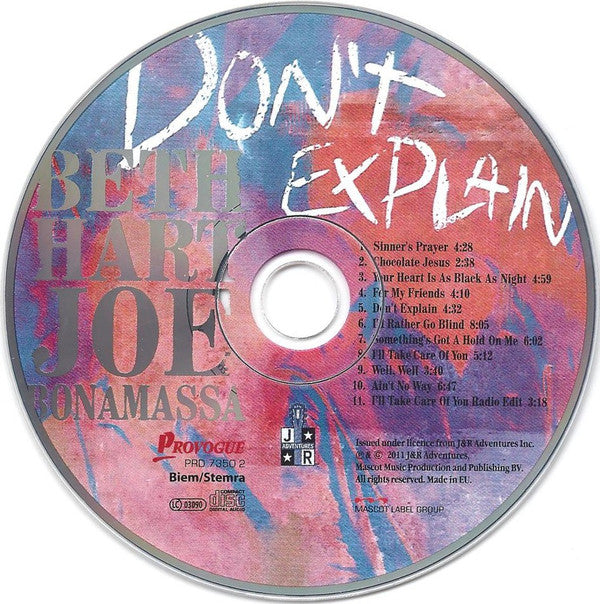 Beth Hart, Joe Bonamassa : Don't Explain (CD, Album)