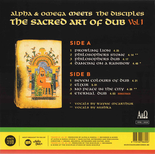 Alpha & Omega Meets The Disciples (2) : The Sacred Art Of Dub Vol. 1 (LP, Ltd, RM, Whi)