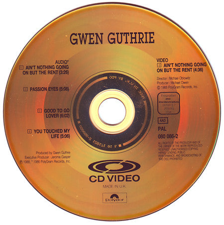 Gwen Guthrie : Ain't Nothin' Goin' On But The Rent (CDV, 5", Single, PAL)