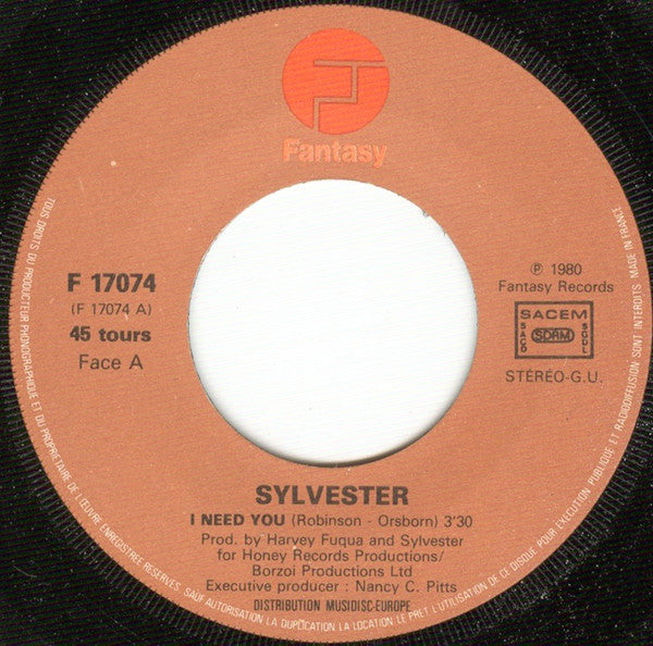 Sylvester : I Need You (7")