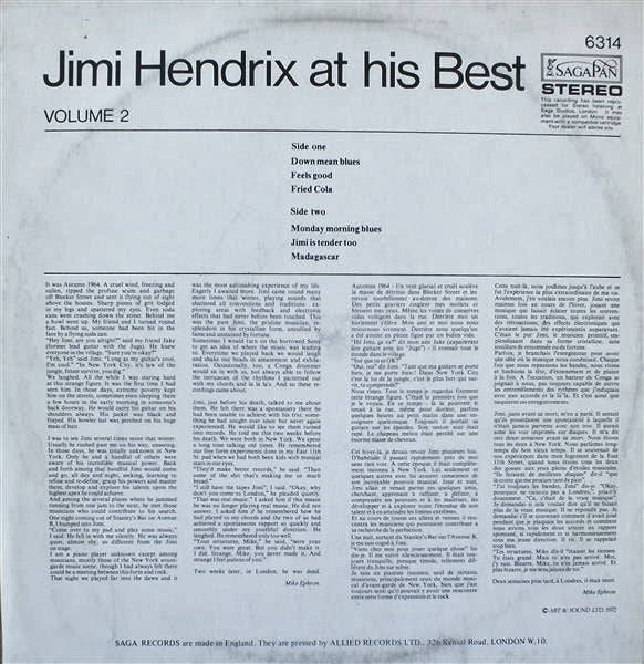 Jimi Hendrix : Jimi Hendrix At His Best (Volume 2) (LP)