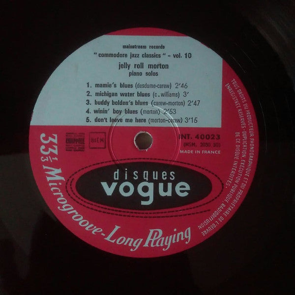 Jelly Roll Morton : Piano Solos (LP)