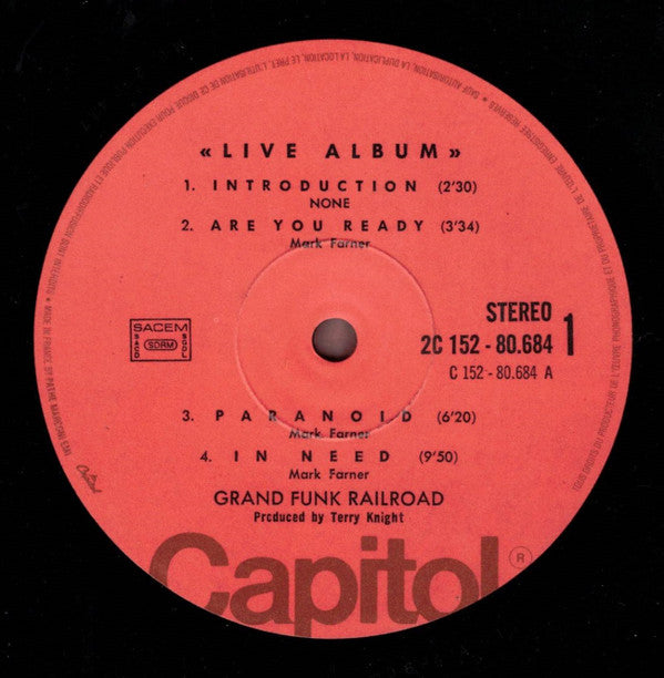 Grand Funk Railroad : Live Album (2xLP, Album)