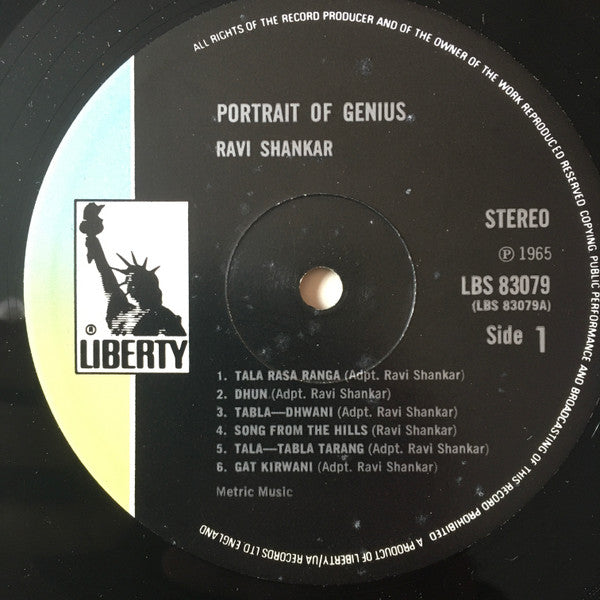 Ravi Shankar : Portrait Of Genius (LP, Album, RE)