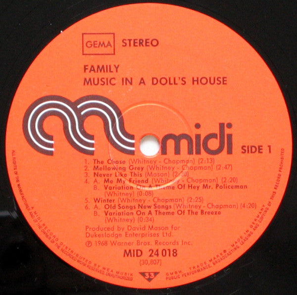 Family (6) : Music In A Doll's House (LP, Album, RE)