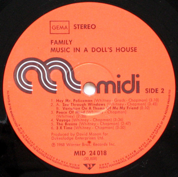 Family (6) : Music In A Doll's House (LP, Album, RE)