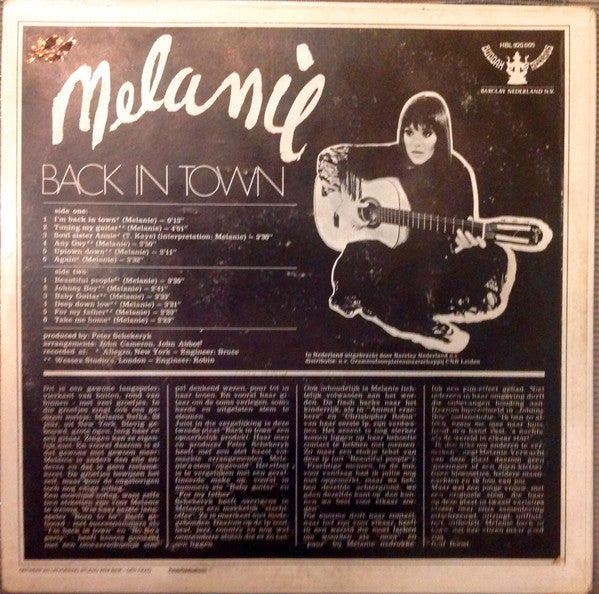 Melanie (2) : Melanie, Back In Town (LP, Album)