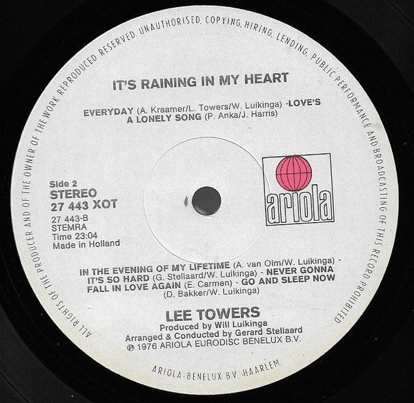 Lee Towers : It's Raining In My Heart (LP, Album)