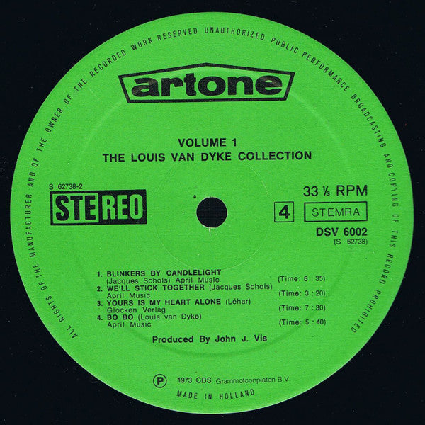 Louis Van Dijk : Louis Van Dyke Collection Volume 1 (2xLP, Comp, Gat)
