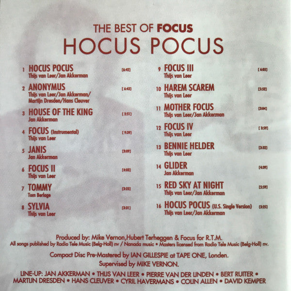 Focus (2) : The Best Of Focus Hocus Pocus (CD, Comp)