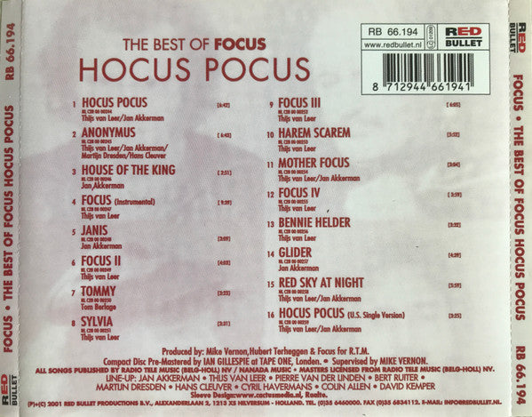 Focus (2) : The Best Of Focus Hocus Pocus (CD, Comp)
