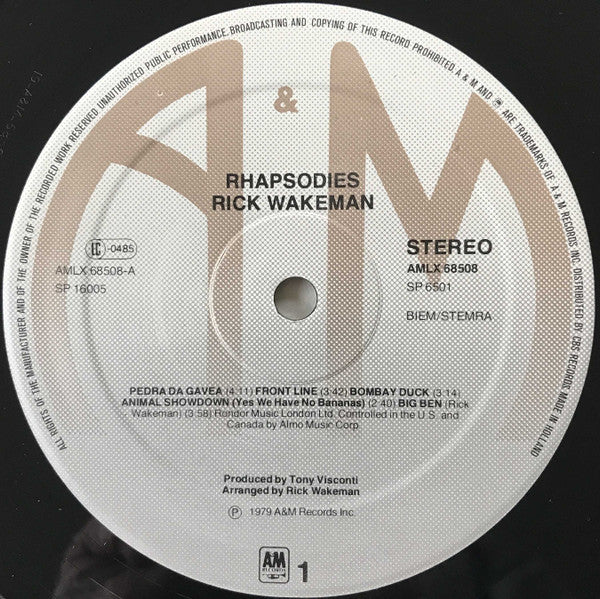 Rick Wakeman : Rhapsodies (2xLP, Album, Gat)