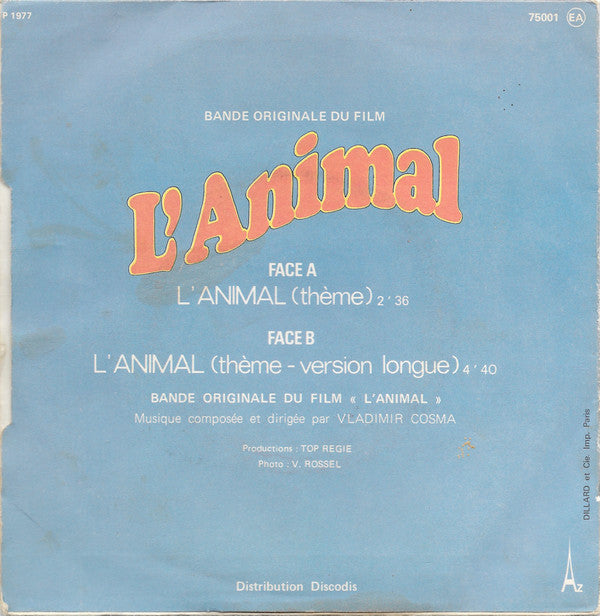 Vladimir Cosma : L'Animal (7", Single)