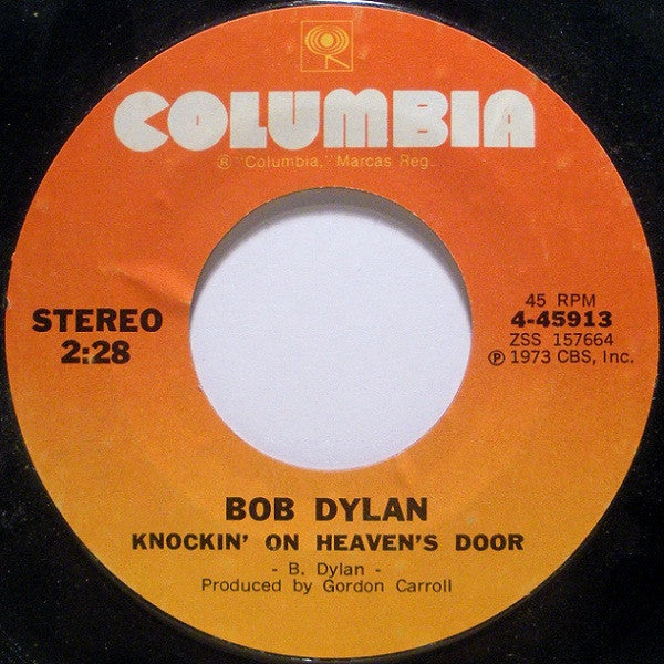 Bob Dylan : Knockin' On Heaven's Door  (7", Single, Styrene, Ter)