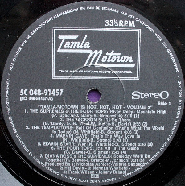 Various : Tamla-Motown Is Hot, Hot, Hot - Volume 2 (LP, Comp, Pur)