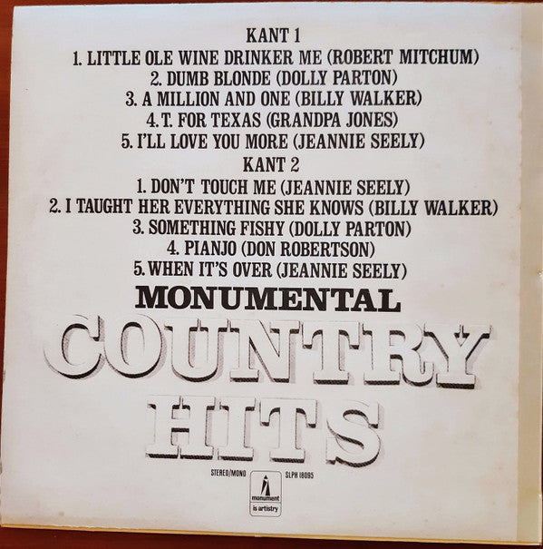 Various : Monumental Country Hits (LP, Mono)