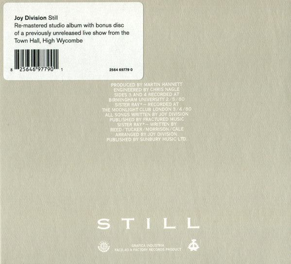 Joy Division : Still (CD, Album, RE, RM, RP, Opt + CD, Album, RP)