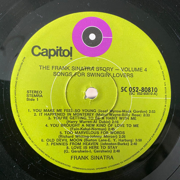 Frank Sinatra : Songs For Swingin' Lovers (LP, Album, RE)