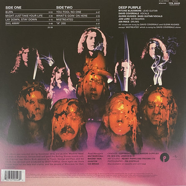 Deep Purple : Burn (LP, Album, Ltd, RE, Ora)