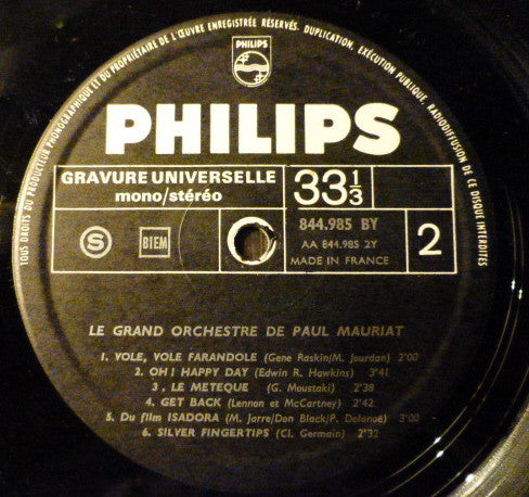 Le Grand Orchestre De Paul Mauriat : Vole Vole Farandole (LP, Album, Mono, Mis)