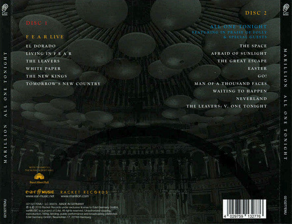 Marillion : All One Tonight (Live At The Royal Albert Hall) (2xCD, Album, RE, Jew)