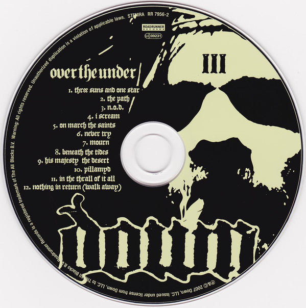 Down (3) : Over The Under (CD, Album)