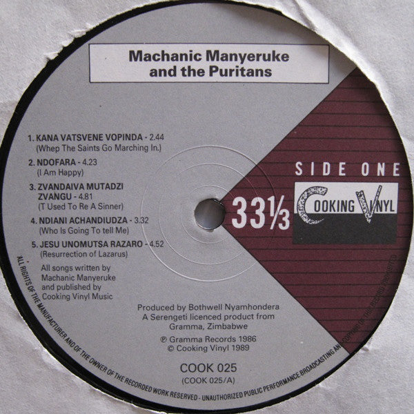 Machanic Manyeruke And The Puritans : Machanic Manyeruke And The Puritans (LP, Album)