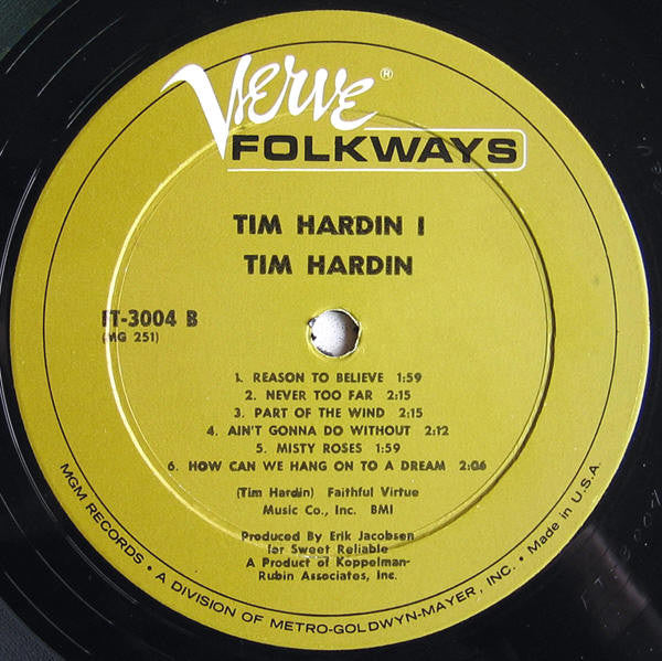 Tim Hardin : Tim Hardin 1 (LP, Album, Mono)