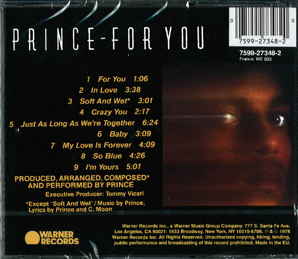 Prince : For You (CD, Album, RE)