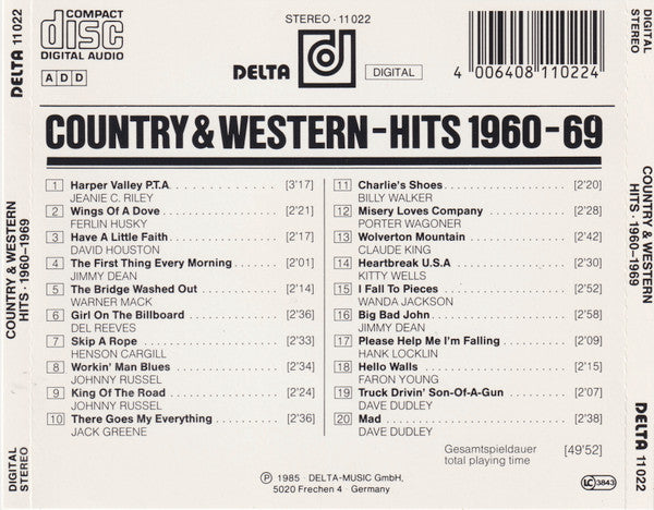 Various : Country & Western Hits 1960 - 69 Vol. 2 (CD, Comp)