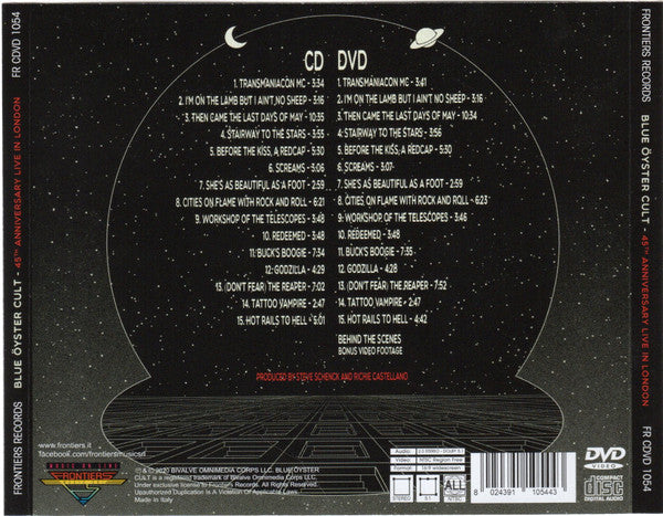 Blue Öyster Cult : 45th Anniversary Live In London (CD, Album + DVD-V, NTSC + Dlx)