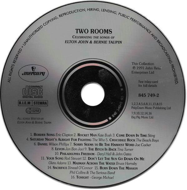 Various : Two Rooms - Celebrating The Songs Of Elton John & Bernie Taupin (CD, Album)