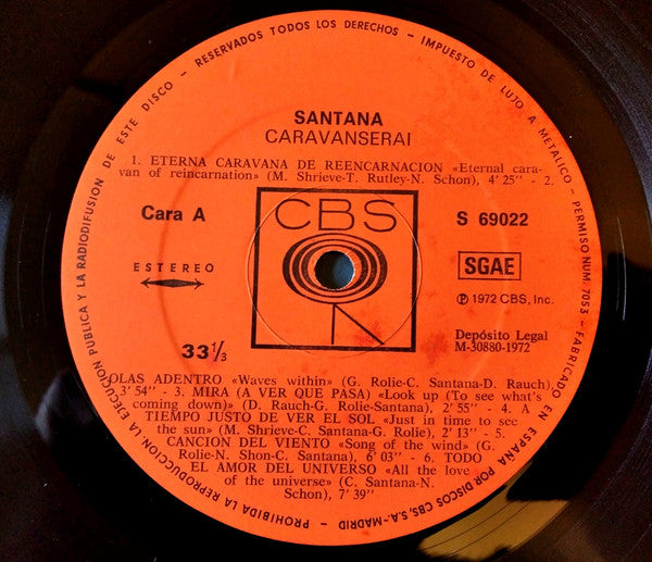 Santana : Caravanserai (LP, Album, RE, Gat)