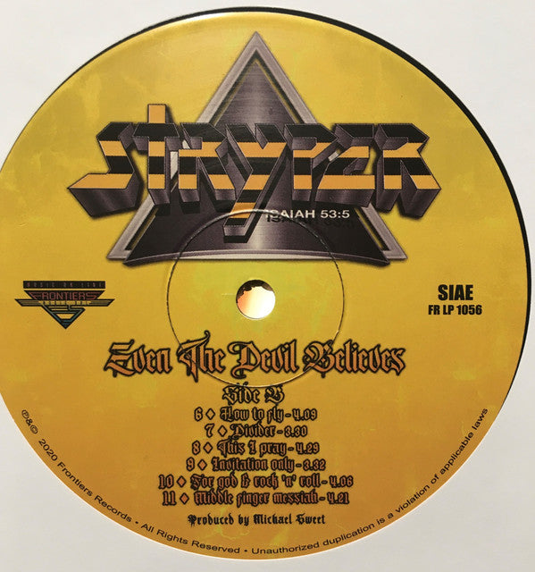 Stryper : Even The Devil Believes (LP, Album, Gat)