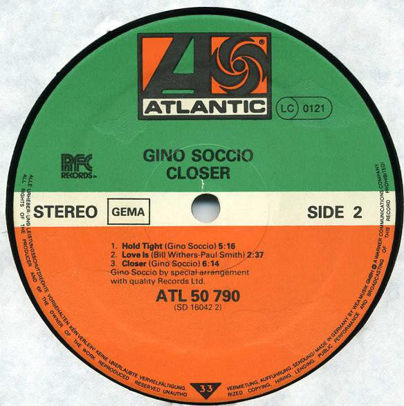 Gino Soccio : Closer (LP, Album)
