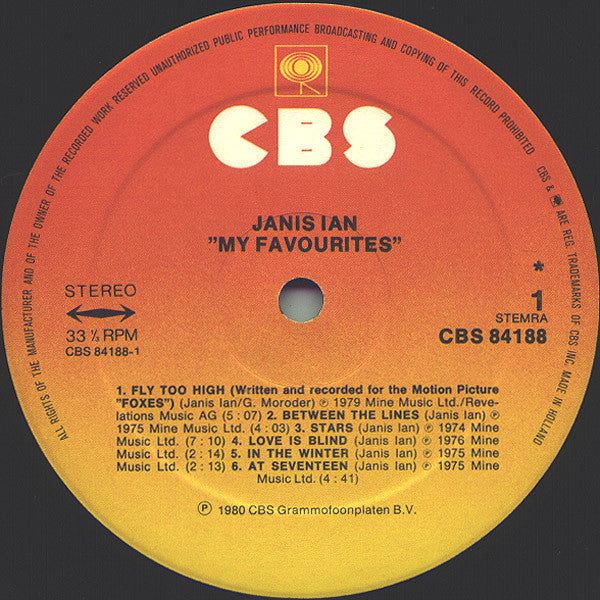 Janis Ian : My Favourites (LP, Comp)