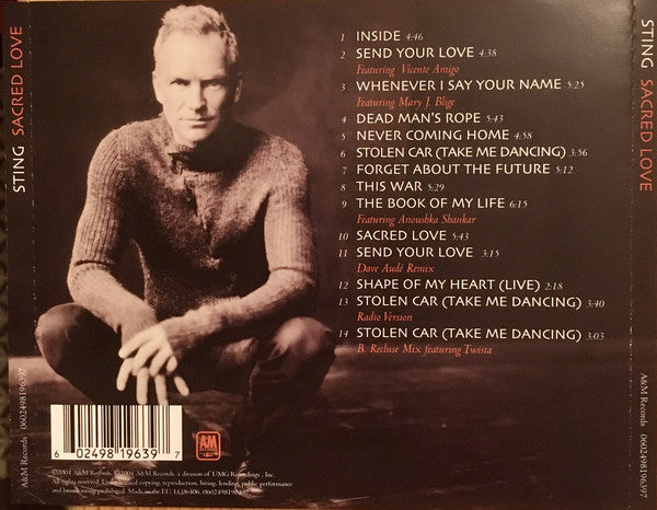 Sting : Sacred Love (CD, Album, RE)