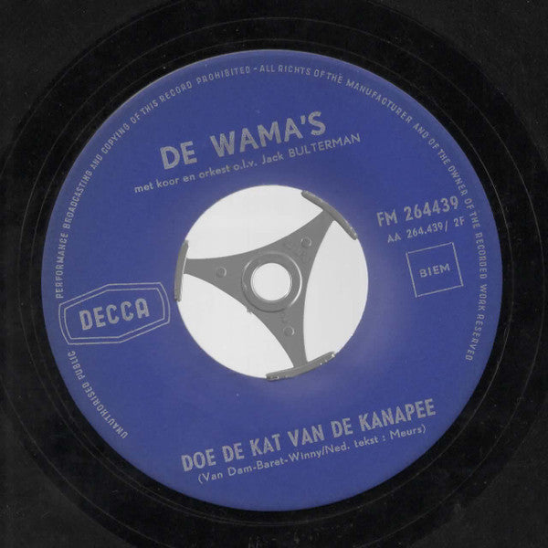 De Wama's Met Koor En Orkest o.l.v. Jack Bulterman : Liebestraum-Twist / Doe De Kat Van De Kanapee (7", Single)