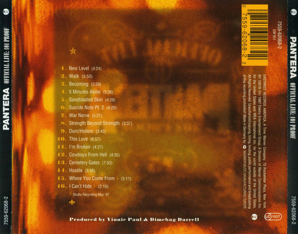 Pantera : Official Live: 101 Proof (CD, Album, RE)