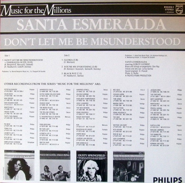 Santa Esmeralda : Don't Let Me Be Misunderstood (LP, Album, RE)